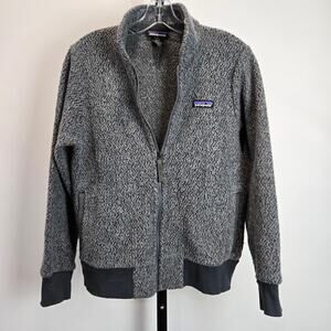 Patagonia Woolyester Fleece Bomber Jacket Forge Gray Full Zip Womens Small‎